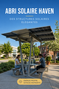 Un élégant abri solaire dans un jardin bien entretenu, offrant de l'ombre et un espace accueillant.