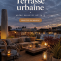 Une belle terrasse urbaine décorée avec des plantes et des fauteuils confortables