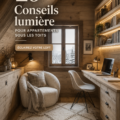 Loft moderne bien éclairé avec des lampes design et une belle lumière naturelle.