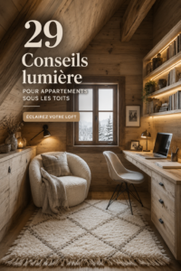 Loft moderne bien éclairé avec des lampes design et une belle lumière naturelle.