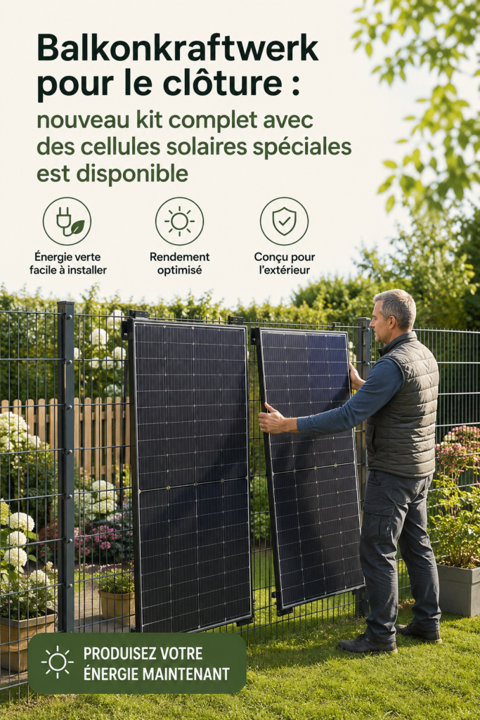Balkonkraftwerk installé sur un balcon ensoleillé, montrant la production d'énergie renouvelable.