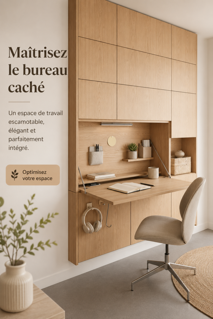 Bureau escamotable élégant dans un intérieur moderne
