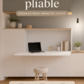 Bureau pliable moderne et fonctionnel dans un studio