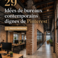 Bureau moderne avec décoration contemporaine et plantes vertes