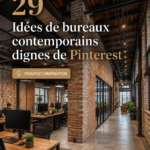 Bureau moderne avec décoration contemporaine et plantes vertes