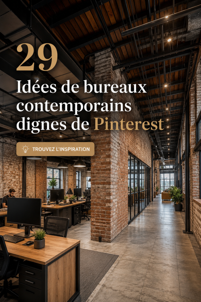 Bureau moderne avec décoration contemporaine et plantes vertes
