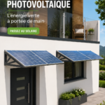 Une maison avec un magnifique canopy solaire au jardin, exploitant l'énergie renouvelable.