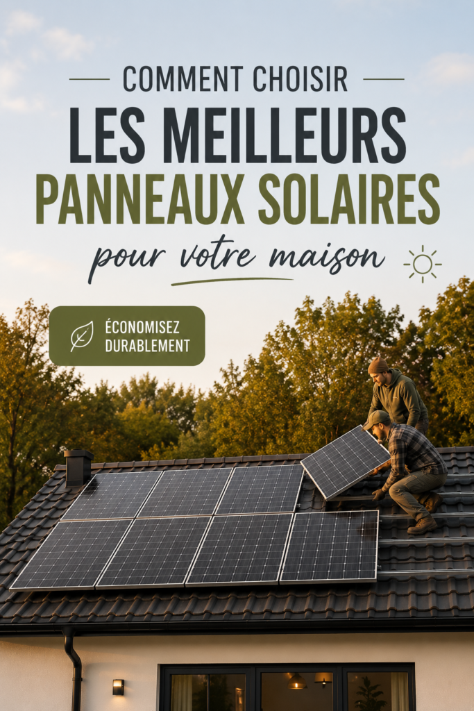Panneaux solaires installés sur un toit de maison moderne