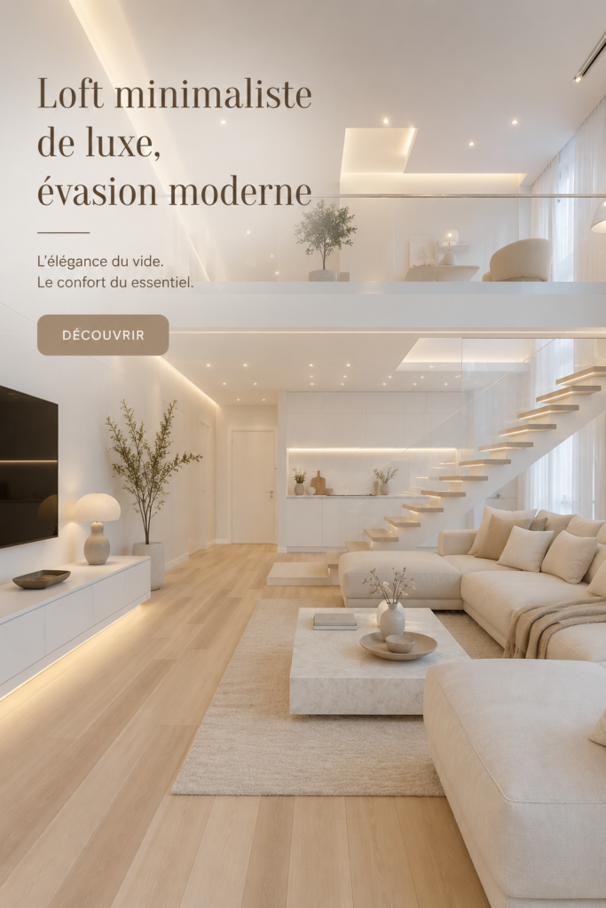 Un loft minimaliste moderne avec une décoration élégante et épurée.