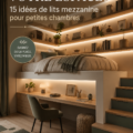 Un lit mezzanine moderne dans une chambre accueillante optimisant l'espace
