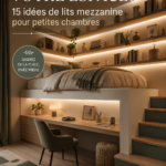 Un lit mezzanine moderne dans une chambre accueillante optimisant l'espace