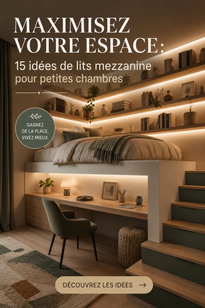 Un lit mezzanine moderne dans une chambre accueillante optimisant l'espace