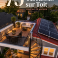 Terrasse sur le toit avec des plantes et des sièges confortables offrant une vue panoramique