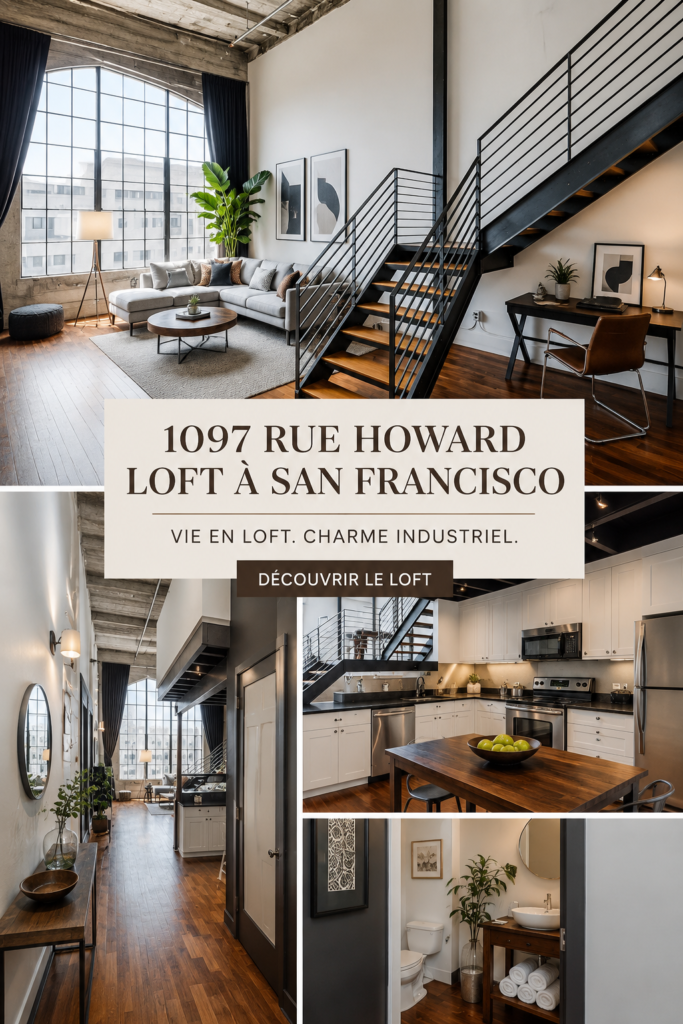 Vue du loft 1097 Howard Street à San Francisco, mettant en valeur son architecture moderne.