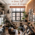 Loft avec murs de briques élégants et décoration moderne