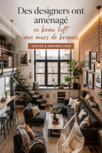 Loft avec murs de briques élégants et décoration moderne