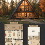 Maison moderne en A avec un loft accessible, parfaite pour les familles.