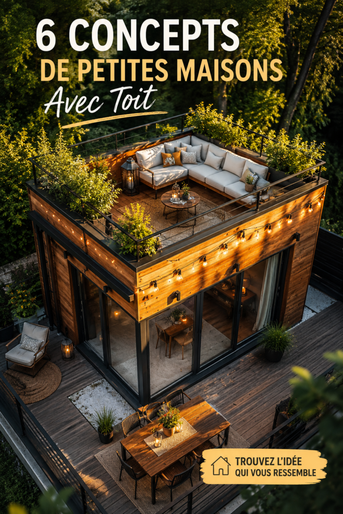 Maison moderne avec terrasse sur le toit offrant une vue dégagée