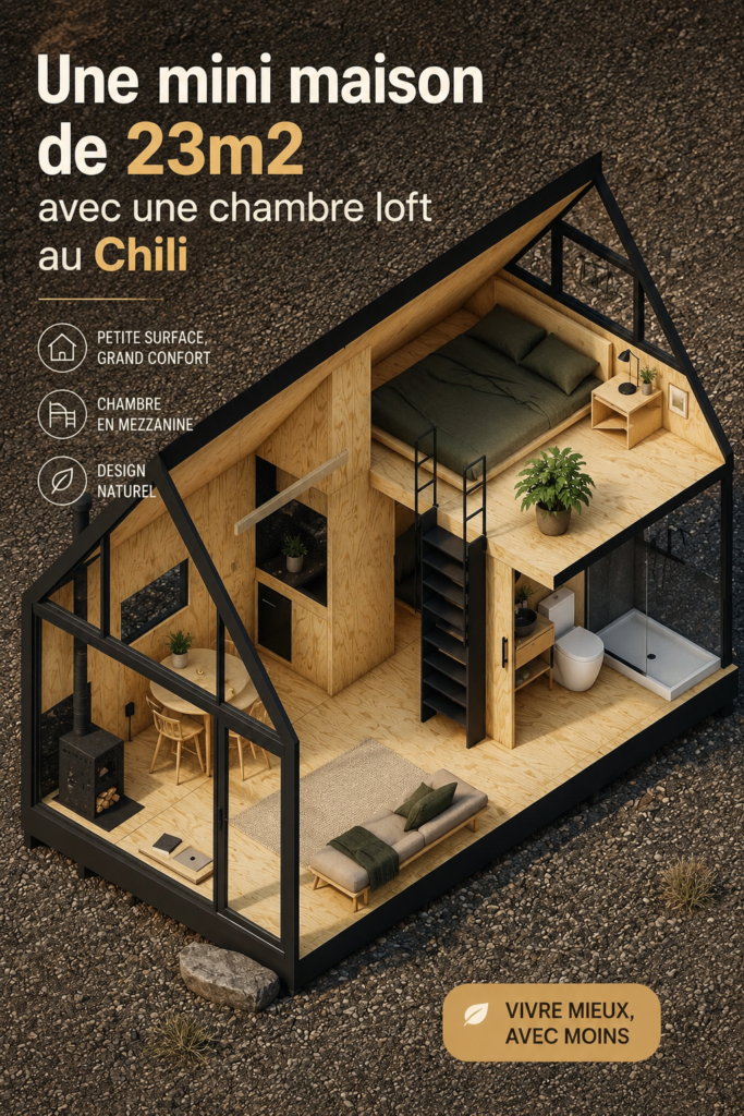 Mini maison de 23m2 au Chili avec chambre loft