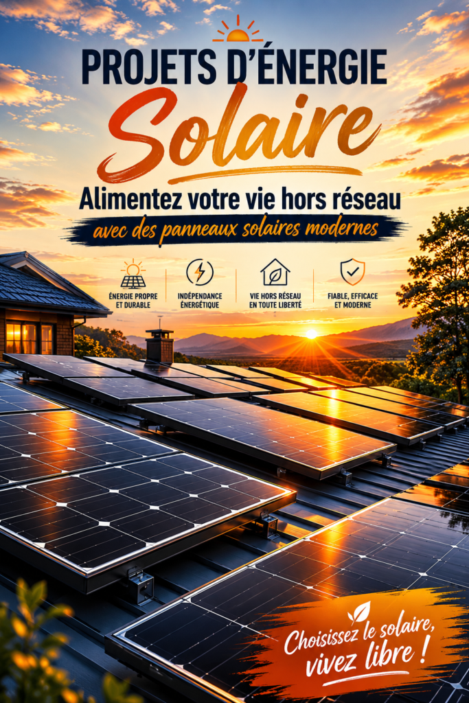 Installation de panneaux solaires modernes sur une maison autonome