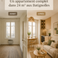 Transformation d'un appartement de 24 m² aux Batignolles avec des espaces optimisés.