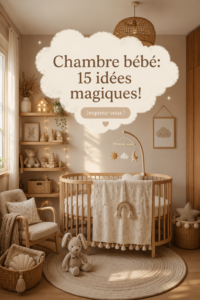 Chambre de bébé décorée avec des couleurs douces et un lit confortable.