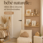 Chambre bébé naturelle avec des éléments en bois et des couleurs douces