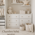 Chambre de bébé décorée dans des teintes neutres et apaisantes