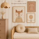 Chambre d'enfant décorée avec des motifs rayés et un lit daybed confortable
