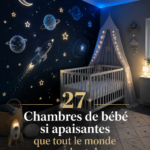 Chambre de bébé apaisante avec couleurs douces et décoration chaleureuse