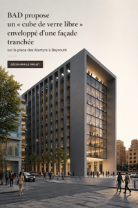 Représentation du projet de cube de verre moderne à Martyr’s Square, Beyrouth.