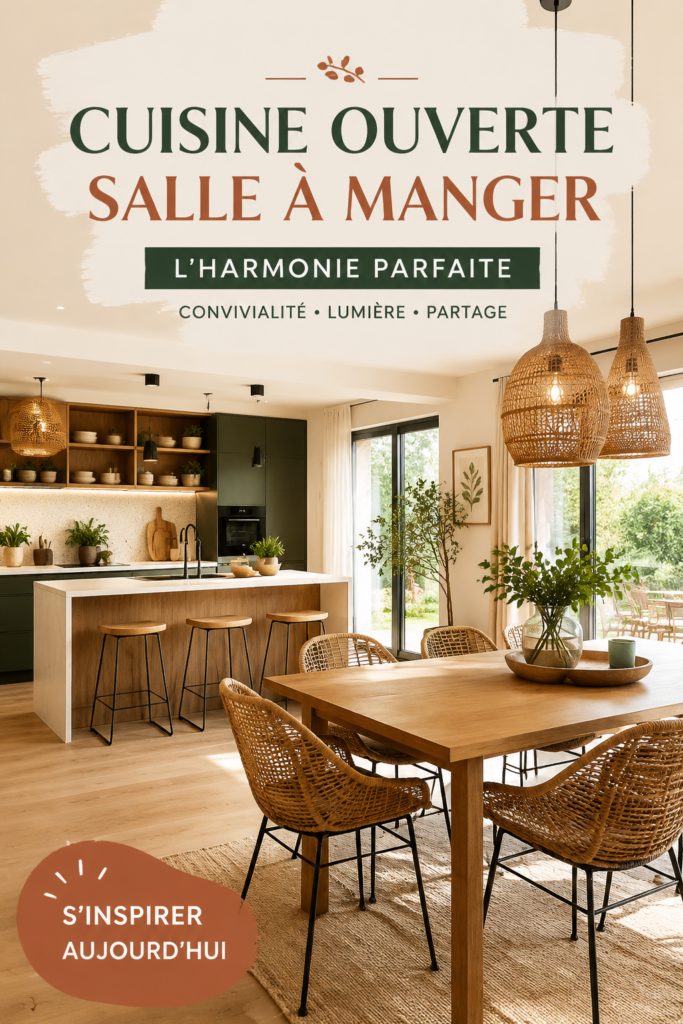 Cuisine ouverte moderne avec salle à manger intégrée