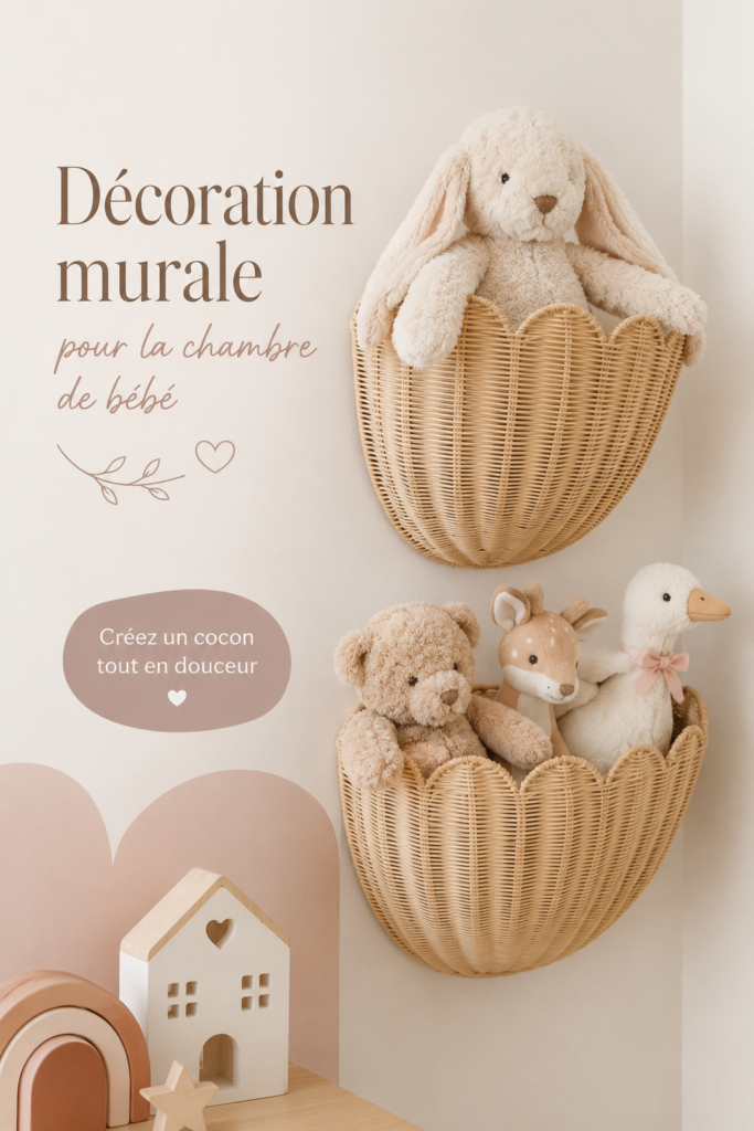 Mur de chambre de bébé décoré de manière créative avec des illustrations douces