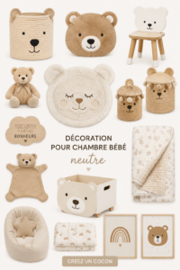 Decor de nursery apaisante avec des teintes neutres et des textures naturelles