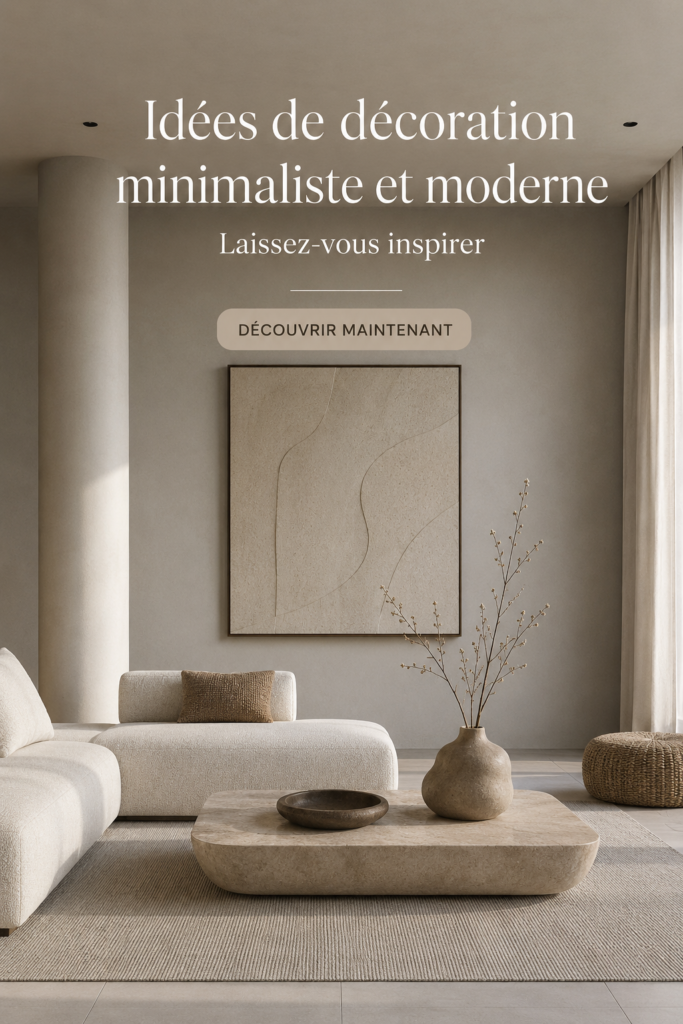 Un salon aux lignes épurées et décor minimaliste, illustrant le design moderne et apaisant.