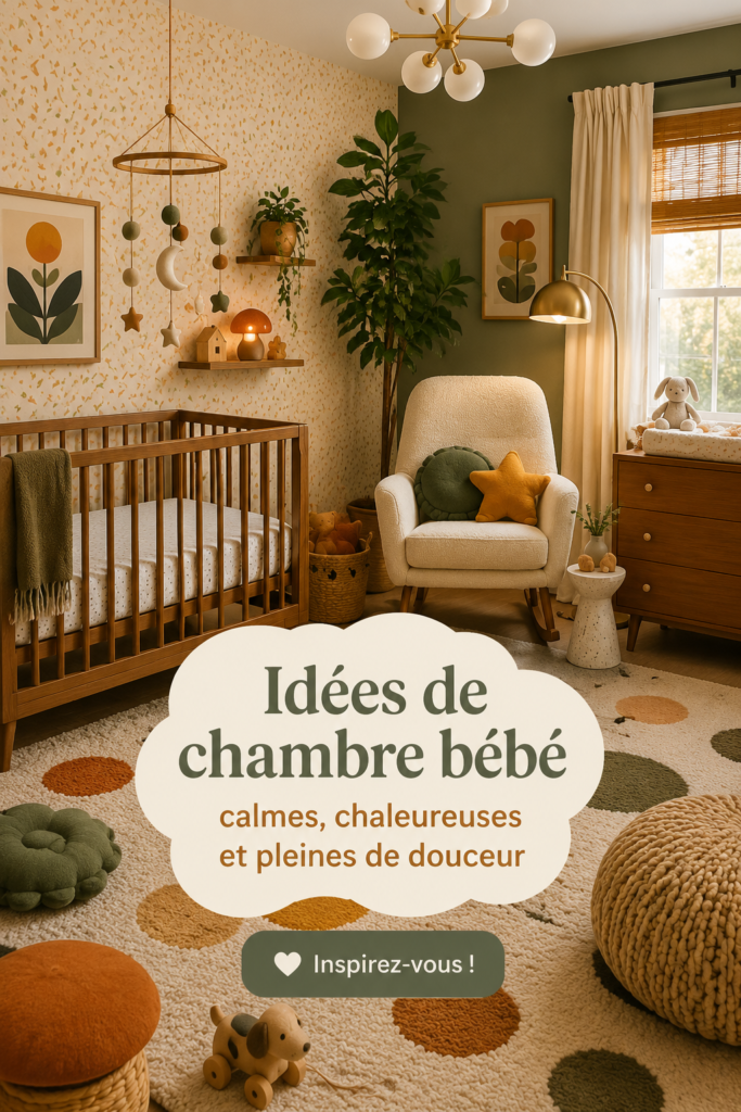 Chambre de bébé cosy et chaleureuse avec des couleurs pastel et des accessoires doux