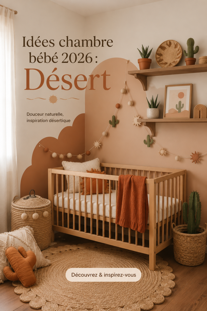 Chambre d'enfant inspirée des couleurs du désert, décorée avec douceur et chaleur