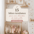 Chambre de bébé fille avec des couleurs douces et un mobilier pratique.