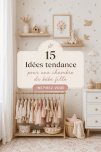 Chambre de bébé fille avec des couleurs douces et un mobilier pratique.