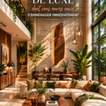 Loft moderne avec une décoration luxueuse et épurée, offrant une vue magnifique sur la ville.