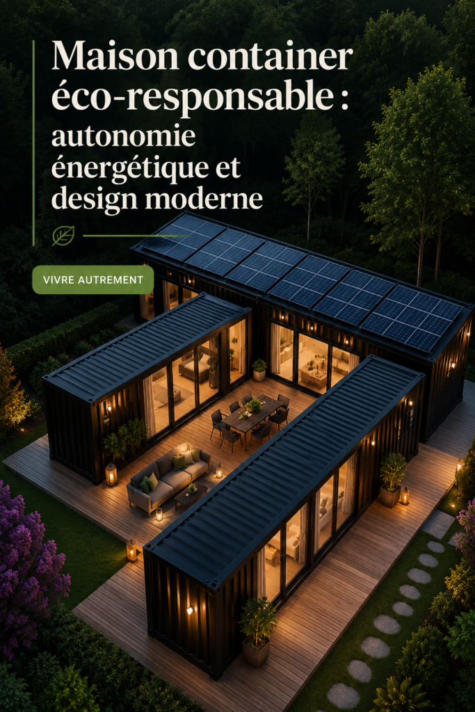 Maison container moderne et éco-responsable dans un environnement naturel