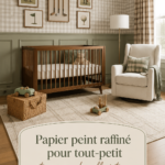 Chambre d'enfant élégante avec papier peint vintage.
