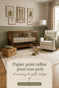 Chambre d'enfant élégante avec papier peint vintage.