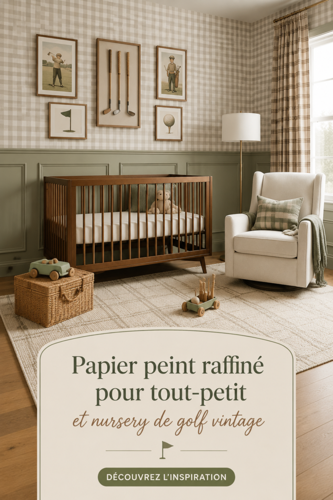Chambre d'enfant élégante avec papier peint vintage.