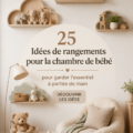 Exemples de rangements pratiques pour une chambre de bébé bien organisée.