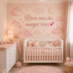 Vue inspirante de nuages roses au coucher du soleil avec des teintes douces.