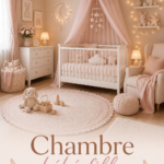 Fille jouant avec des jouets colorés dans sa chambre
