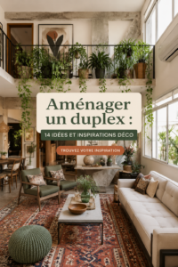 Aménagement moderne et accueillant d'un duplex avec des touches de décoration cosy.