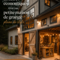 Intérieur d'une maison de style barn chaleureux et accueillant, décoré avec des éléments rustiques et modernes.