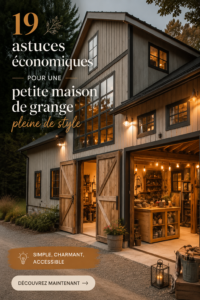 Intérieur d'une maison de style barn chaleureux et accueillant, décoré avec des éléments rustiques et modernes.